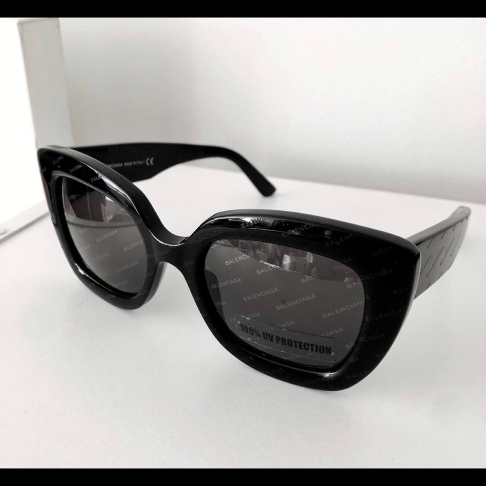 Balenciaga full logo black sunglasses